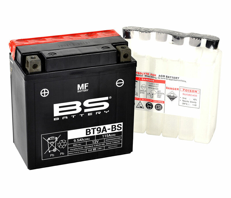 BS BATTERY Battery Maintenance Free with Acid Pack - BT9A