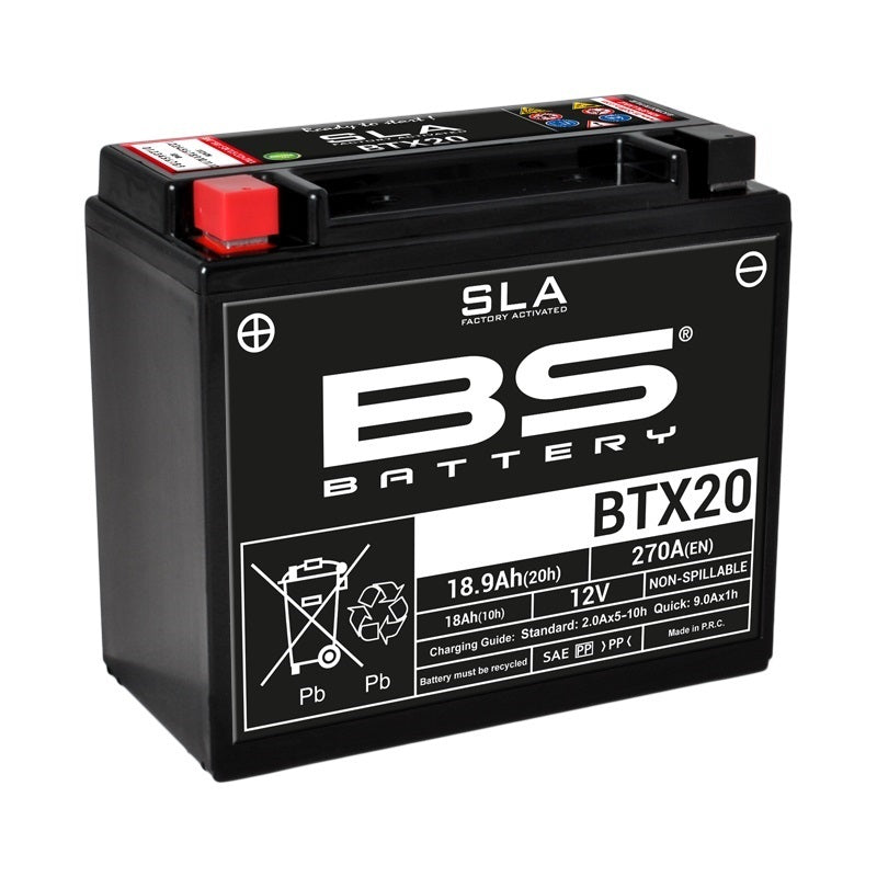 BS BATTERY SLA Battery Maintenance Free Factory Activated - BTX20