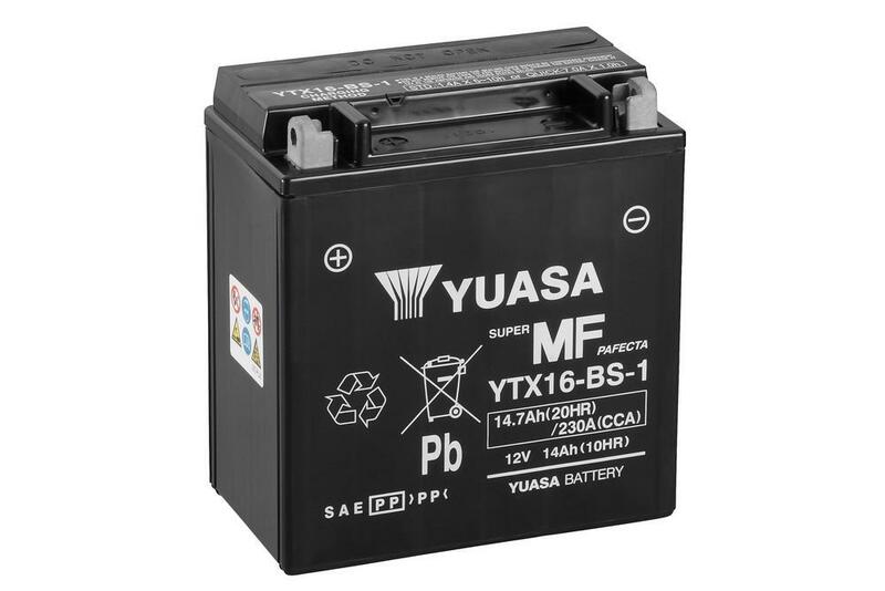 YUASA Battery Maintenance Free with Acid Pack - YTX16-BS-1