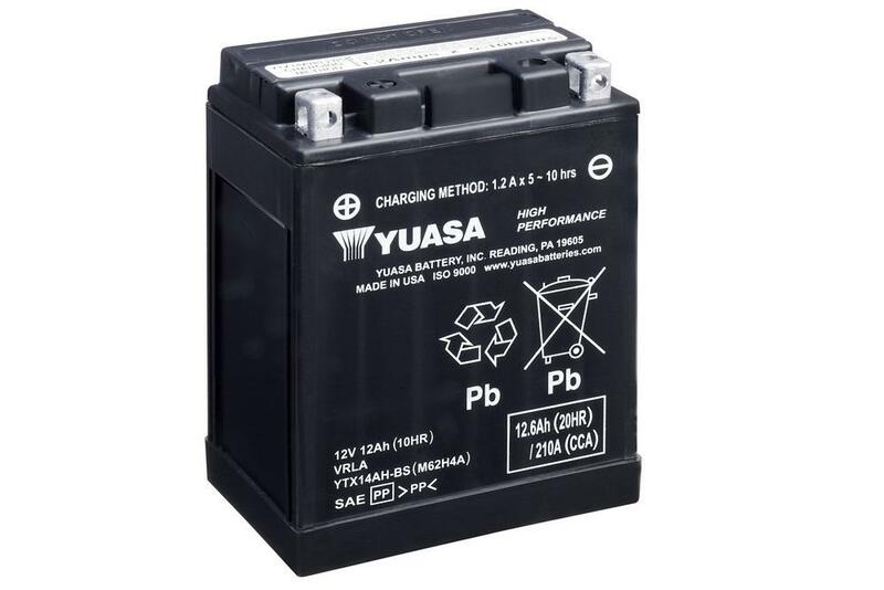 YUASA Battery Maintenance Free with Acid Pack - YTX14AH-BS