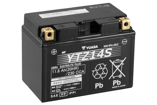 YUASA W/C Battery Maintenance Free Factory Activated - YTZ14S