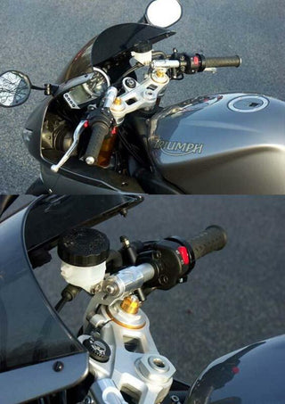 LSL Tour Match Raised Clip-on Bars - Silver Daytona 675