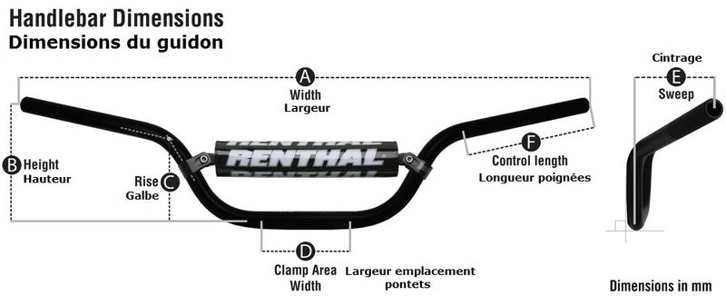 RENTHAL ATV 7/8" 607 Yamaha YFM660 (Raptor) Handlebar - 1081421001