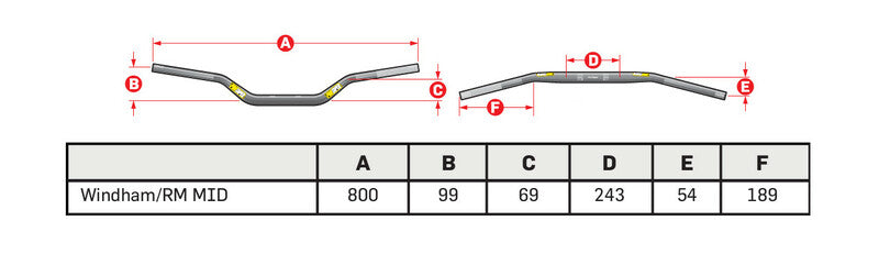 PRO TAPER Seven Height Windham/RM Mid Handlebar