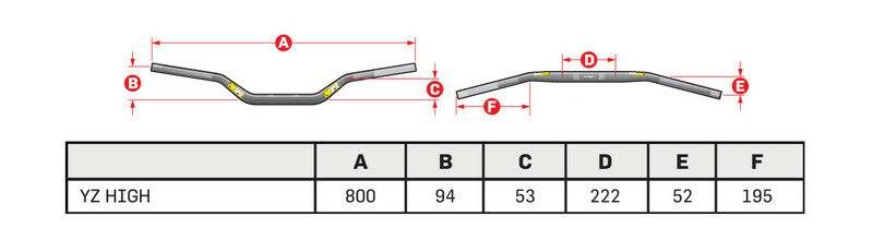 PRO TAPER Seven Height YZ High Handlebar