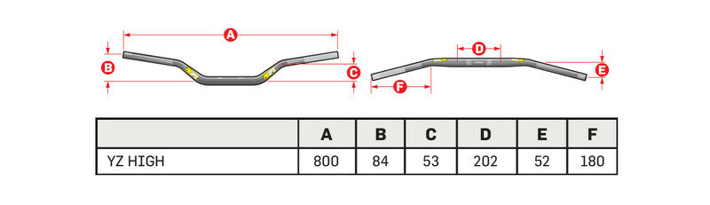 PRO TAPER Contour YZ High Handlebar - 1081632002