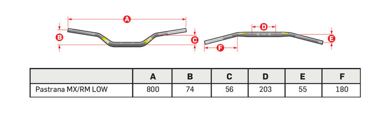PRO TAPER Evo Pastrana MX/RM Low Handlebar