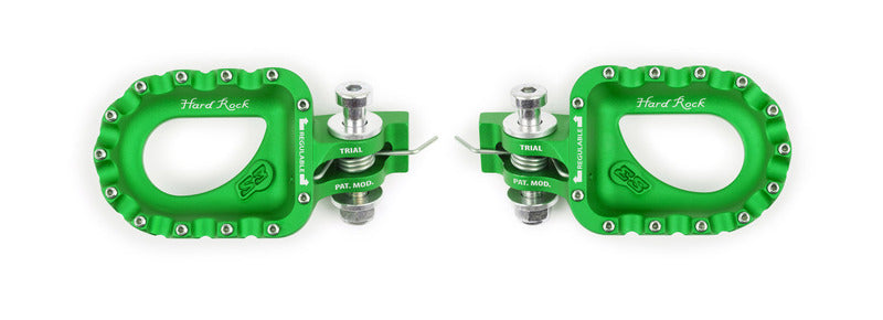 S3 Hard Rock Footrests Aluminium Green