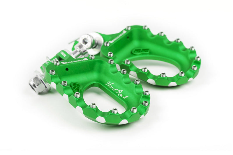 S3 Hard Rock Footrests Aluminium Green