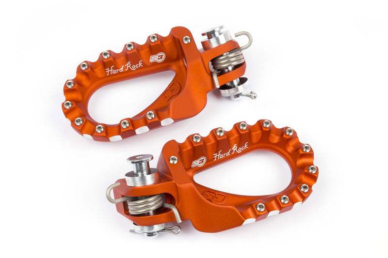 S3 Hard Rock Enduro Footrests Aluminium Orange