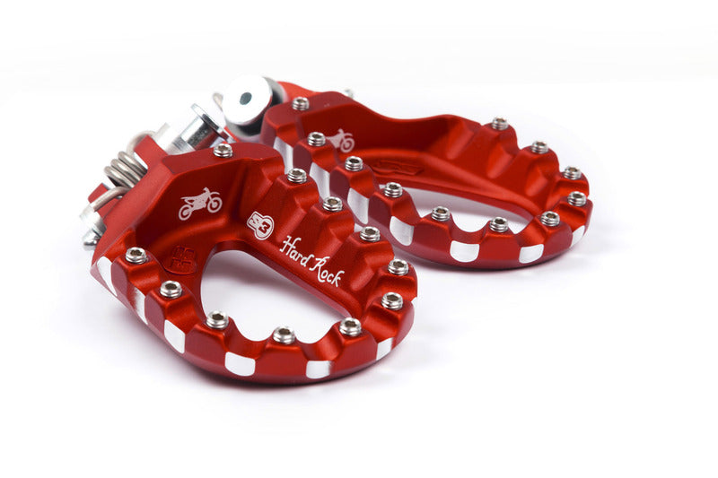 S3 Hard Rock Enduro Footrests Aluminium Rouge