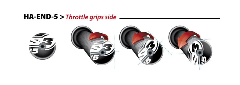 S3 End 5 Bar Ends Ã˜12mm Red