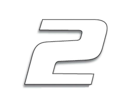 BLACKBIRD Race Number 2 20x25cm White