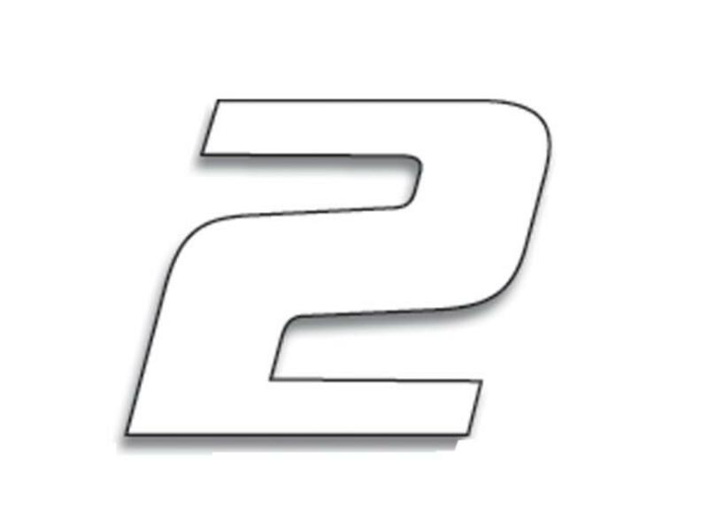 BLACKBIRD Race Number 2 20x25cm White