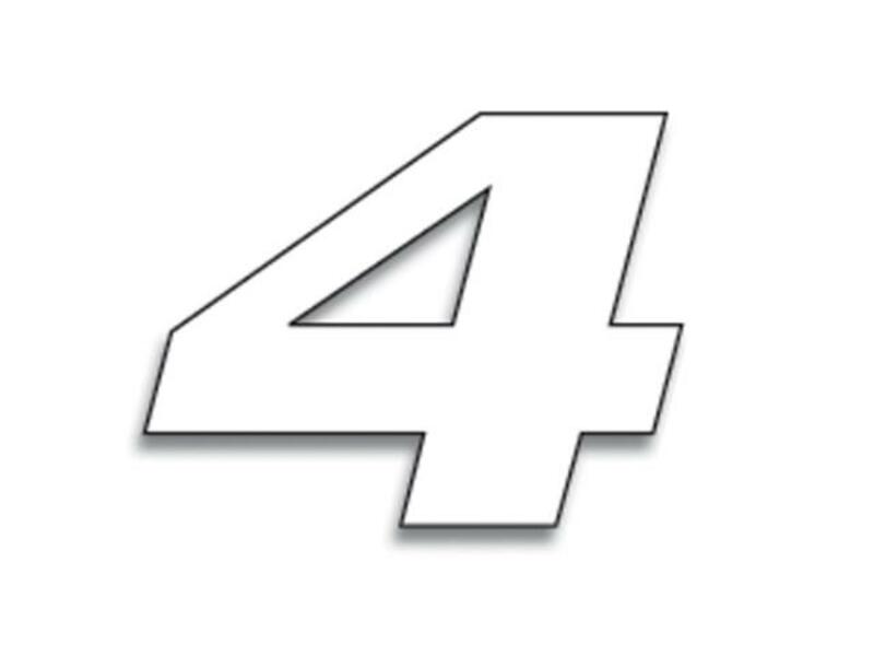 BLACKBIRD Race Number 4 20x25cm White