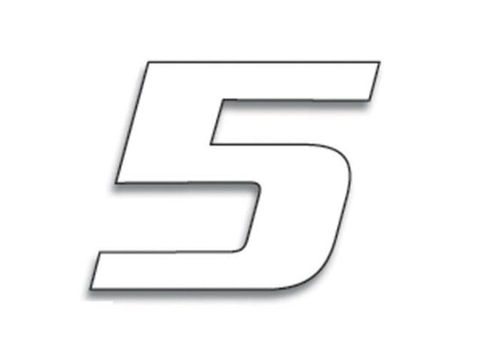 BLACKBIRD Race Number 5 20x25cm White