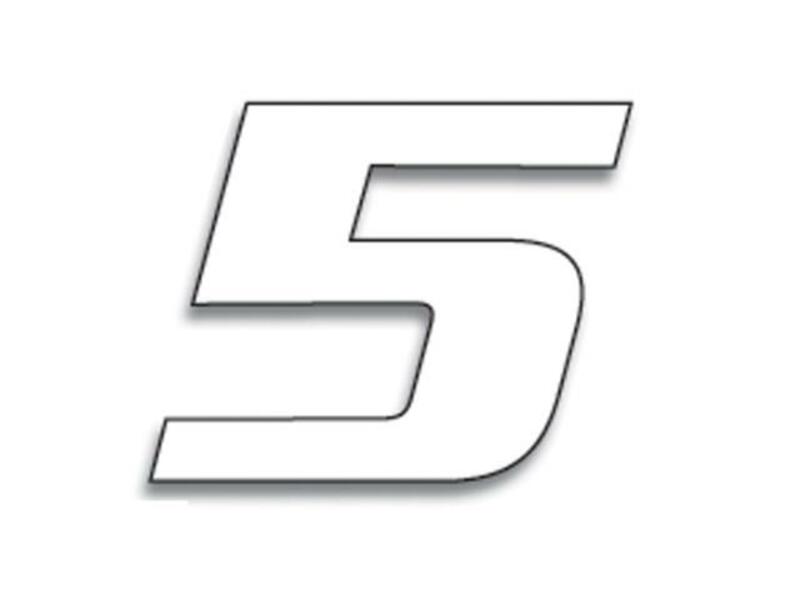 BLACKBIRD Race Number 5 20x25cm White