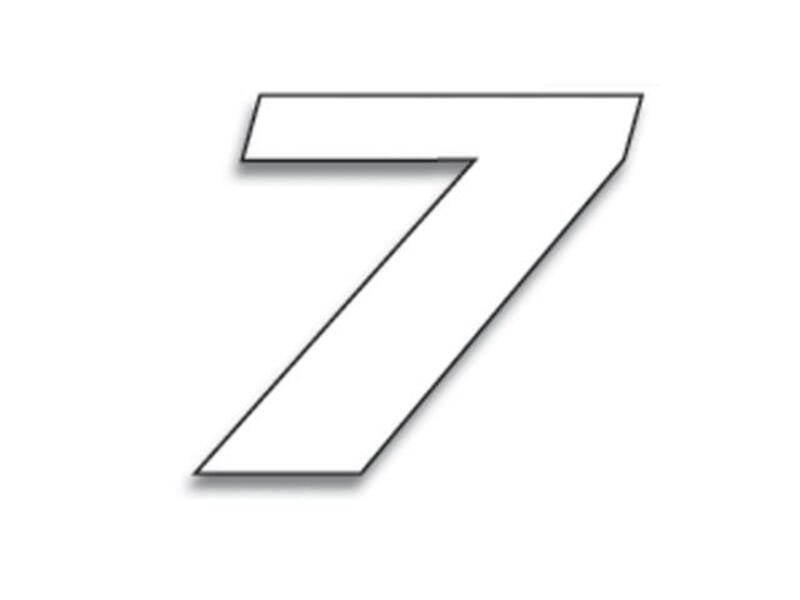 BLACKBIRD Race Number 7 20x25cm White