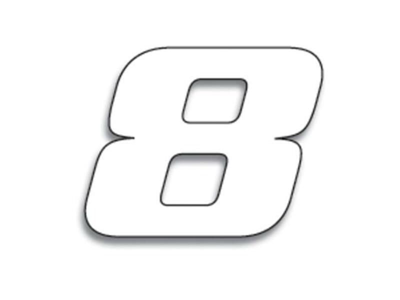 BLACKBIRD Race Number 8 20x25cm White