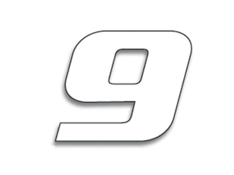 BLACKBIRD Race Number 9 20x25cm White