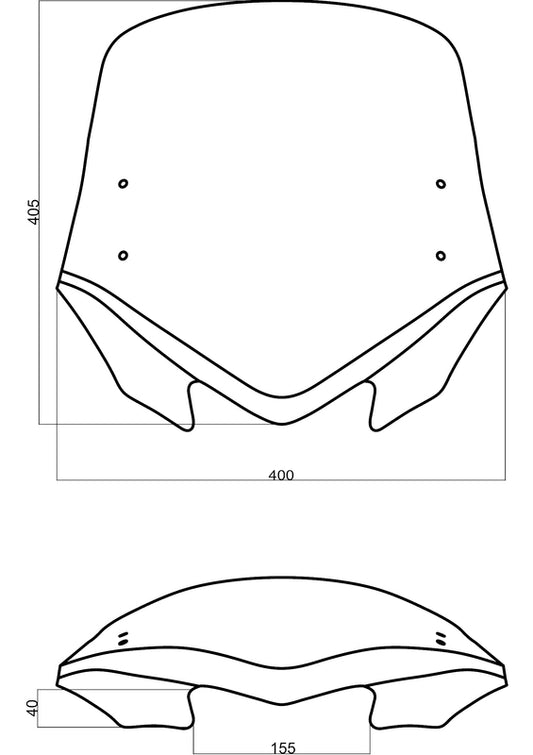 MRA V-Flow Naked Bikes VFXSZ Windscreen with spoiler - 1085040001