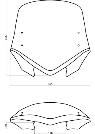 MRA V-Flow Naked Bikes VFXSZ Windscreen with spoiler - 1085040001