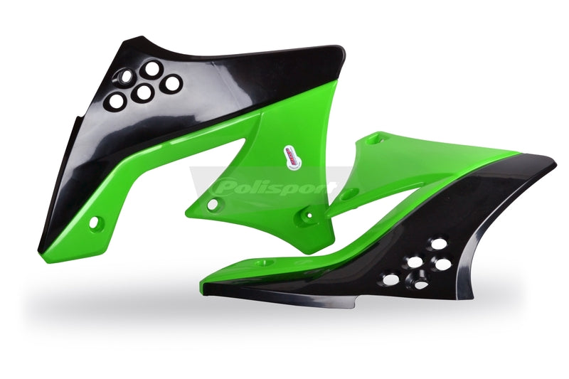 POLISPORT Radiator Covers OEM Color Green/Black Kawasaki KX250F - 1086276001