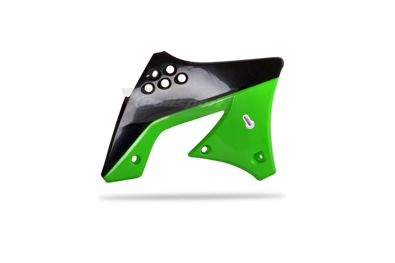 POLISPORT Radiator Covers OEM Color Green/Black Kawasaki KX250F - 1086276001