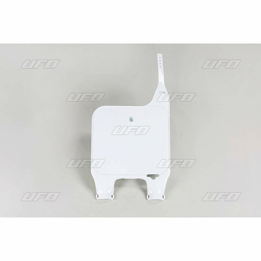 UFO Upside Down Fork Front Number Plate White Honda CR125R/250R