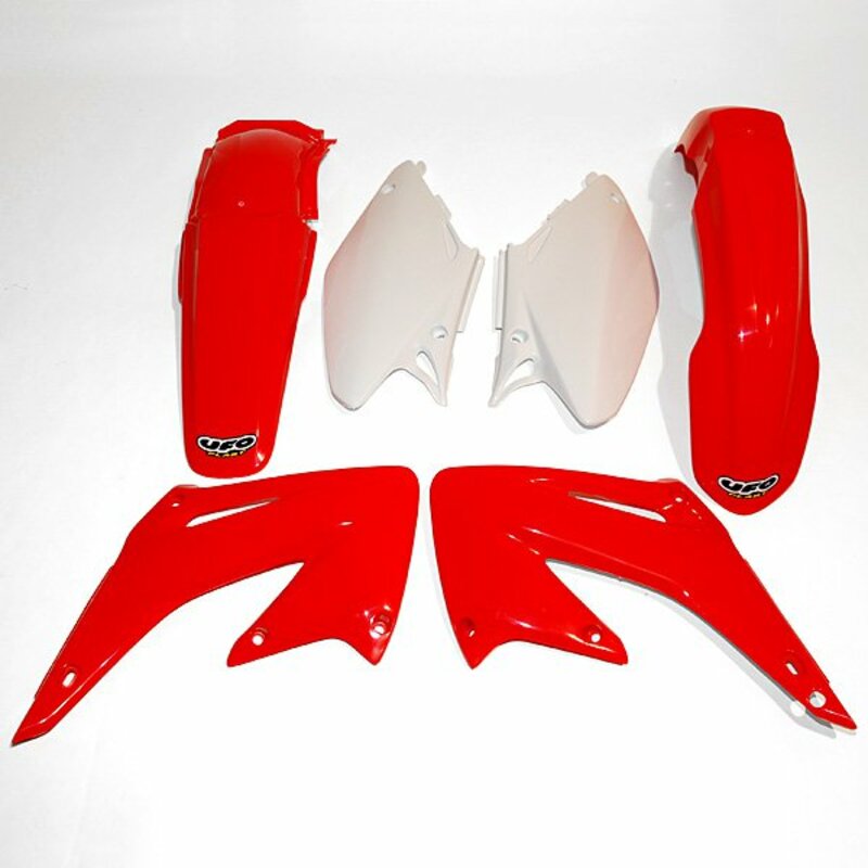 UFO Plastic Kit OEM Color Red/White Honda CR125R/250R - 1086938003
