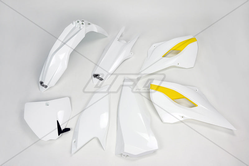 UFO Plastic Kit OEM Color (2014) White/Yellow Husqvarna
