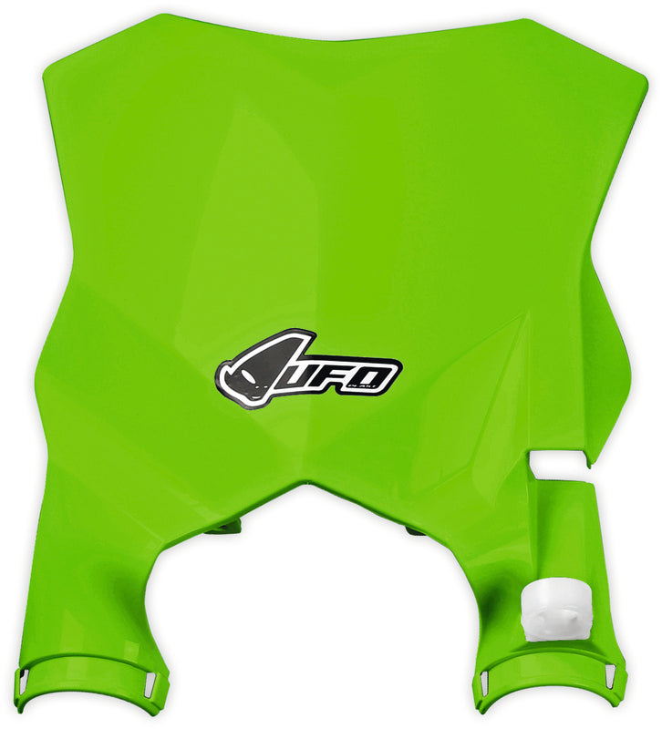 UFO Stadium Front Number Plate Neon Green Kawasaki KX250/450F