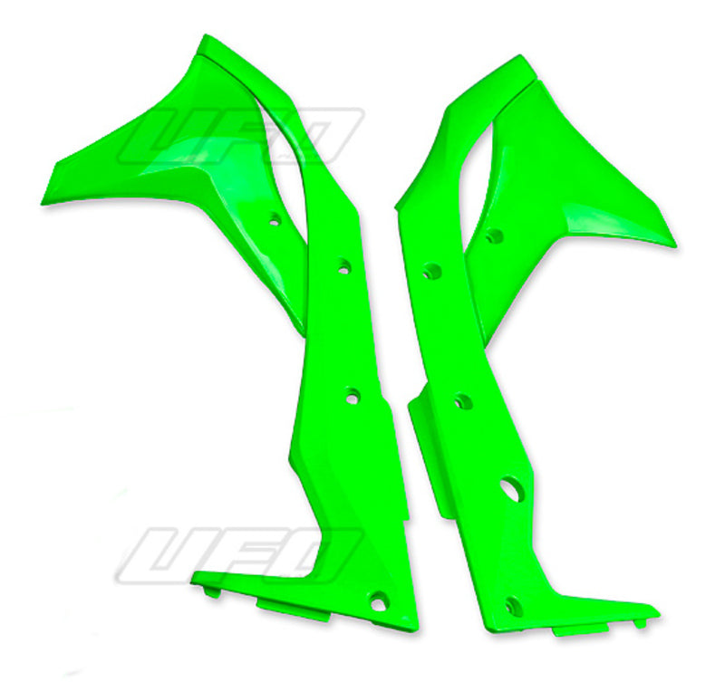 UFO Radiator Covers Neon Green Kawasaki KX250F