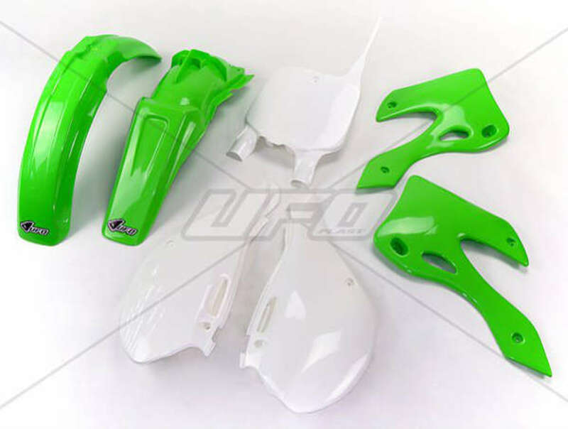 UFO Plastic Kit OEM Color Green/White Kawasaki KX125/250 - 1087248001