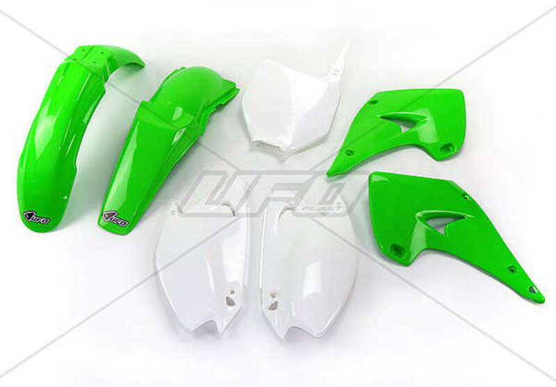 UFO Plastic Kit OEM Color Green/White Kawasaki KX125/250 - 1087249001