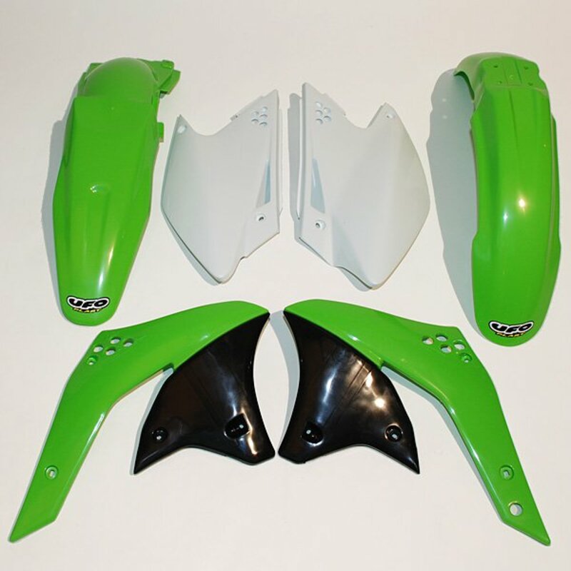 UFO Plastic Kit OEM Color Green/White Kawasaki KX250F - 1087252001