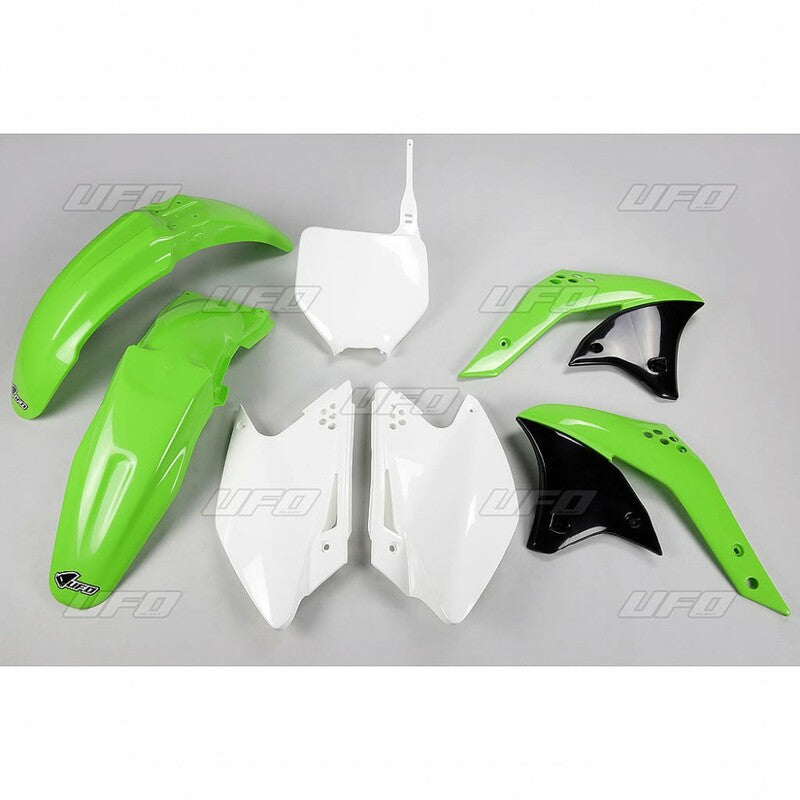 UFO Plastic Kit OEM Color Green/White Kawasaki KX250F - 1087256001