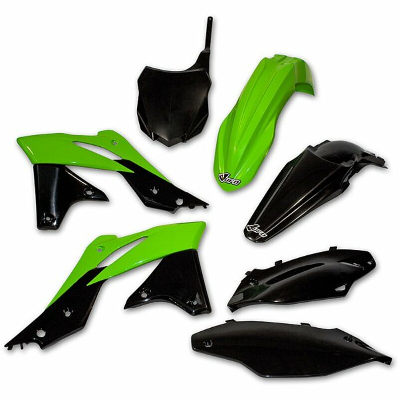 UFO Plastic Kit OEM Color (2013) Green/Black Kawasaki KX250F