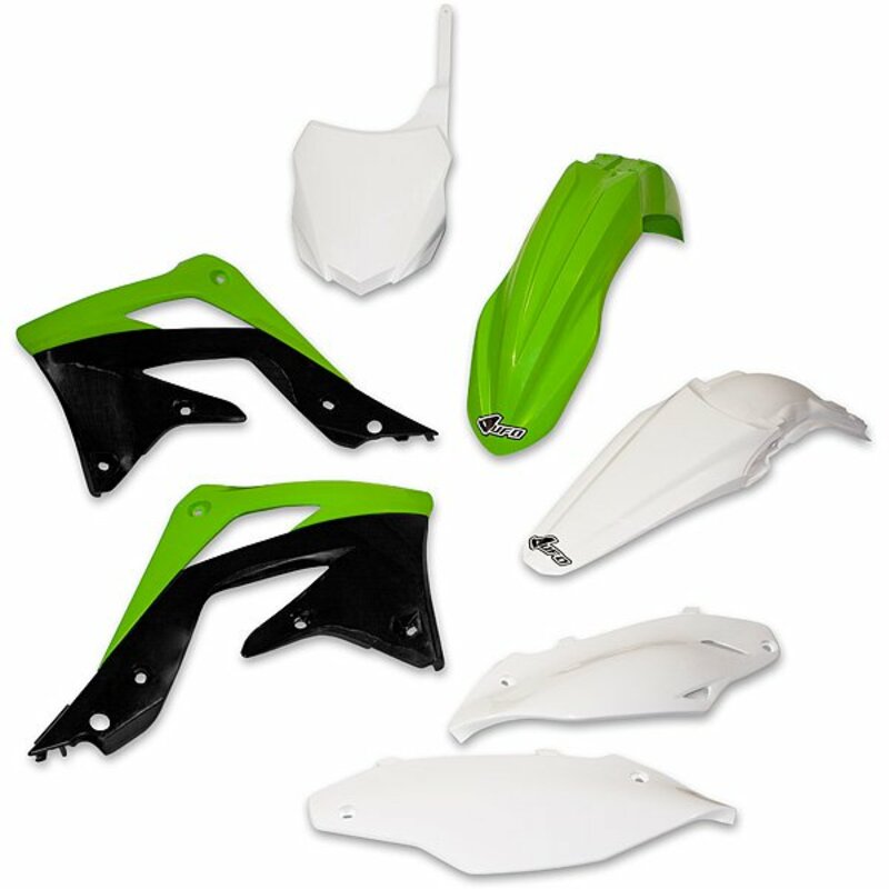 UFO Plastic Kit OEM Color Green/White/Black Kawasaki KX86