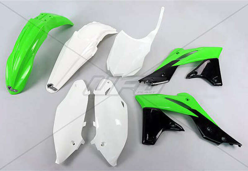 UFO Plastic Kit OEM Color (2016) Green/Black/White Kawasaki KX250F