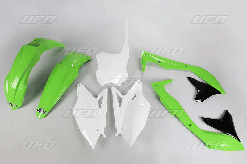UFO Plastic Kit OEM Color (2016) Green/Black/White Kawasaki KX450F