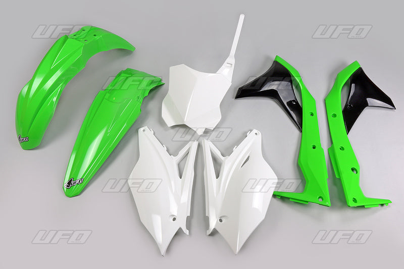 UFO Plastic Kit OEM Color (2017) Green/Black/White Kawasaki KX250F