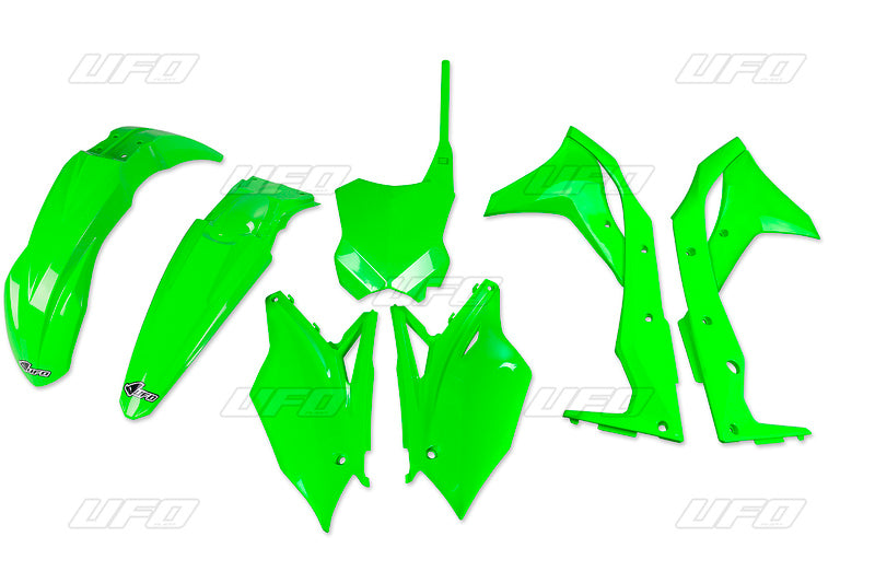UFO Plastic Kit Neon Green Kawasaki KX250F - 1087271004