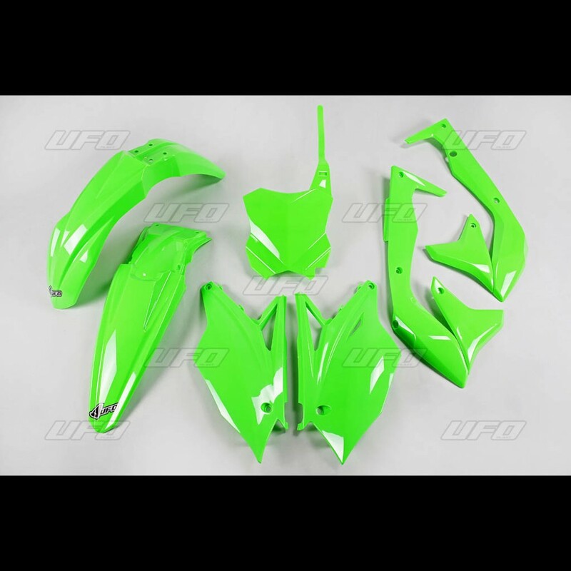 UFO Plastic Kit Neon Green Kawasaki KX450F - 1087273003