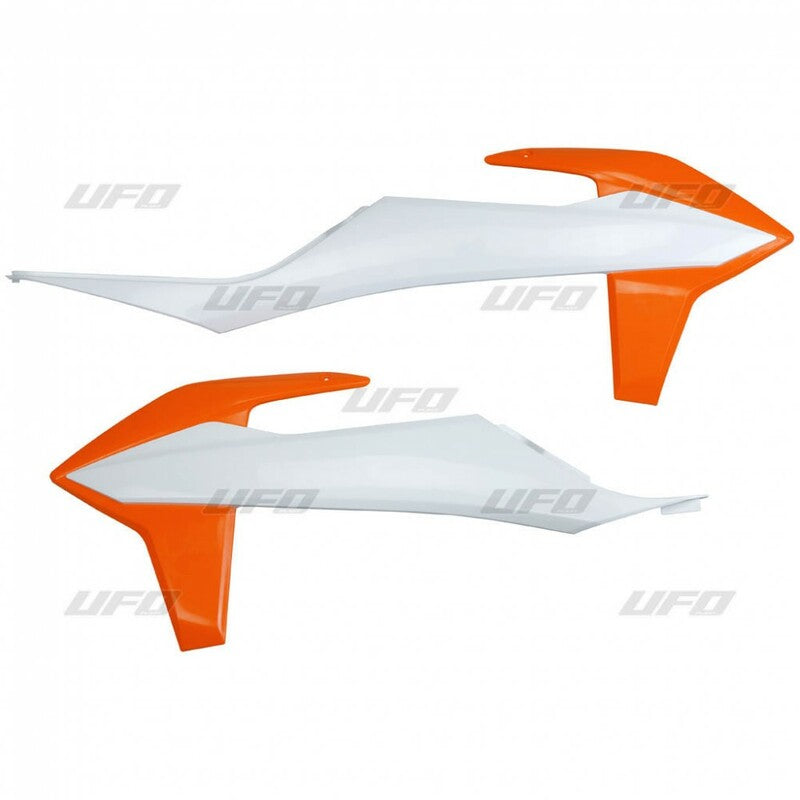 UFO Radiator Covers Orange/White KTM EXC/SX/EXC-F/SX-F