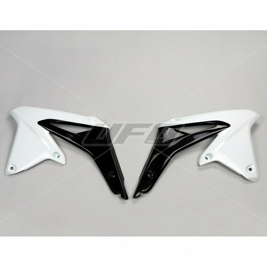UFO Radiator Covers White/Black Suzuki RM-Z450