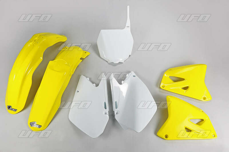 UFO Plastic Kit OEM Color Yellow/White Suzuki RM125/250 - 1087719001