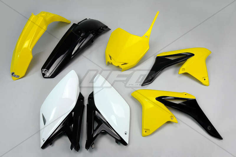 UFO Plastic Kit OEM Color Yellow/Black/White Suzuki RM-Z250