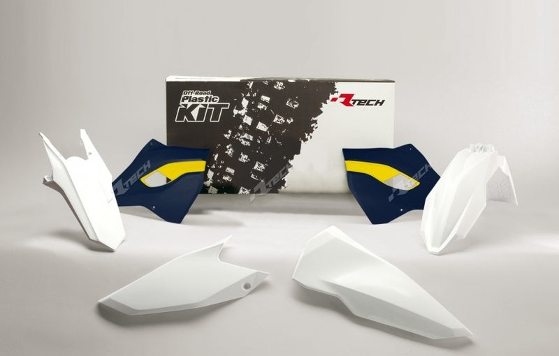 RACETECH Plastic Kit OEM Color (2016) White/Blue/Yellow Husqvarna