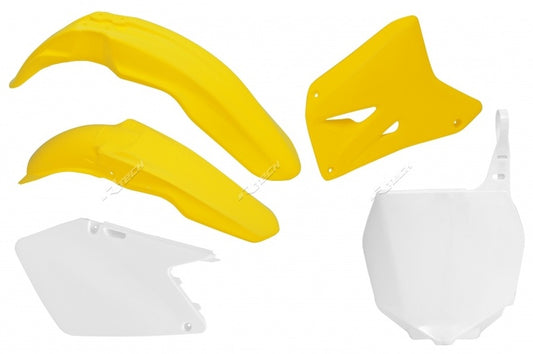 RACETECH Plastic Kit OEM Colour (2009) Yellow/White Suzuki RM125/250